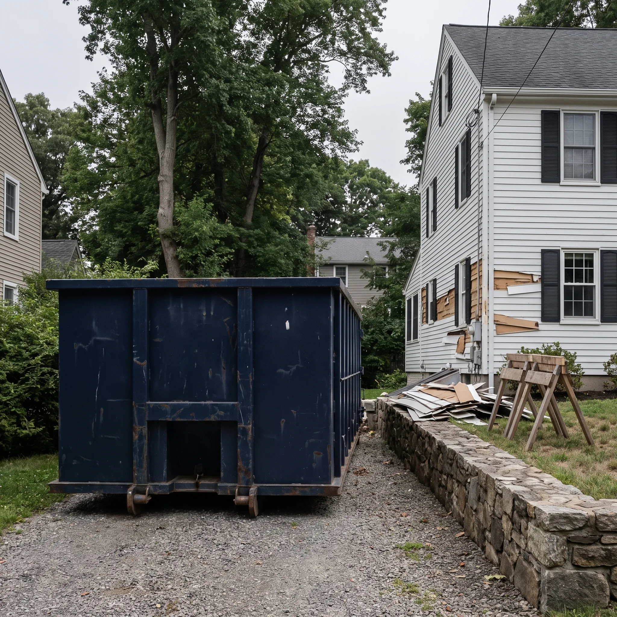 Dumpster on a Bennington County, VT job site